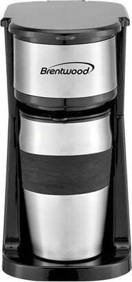 Portable Single Serve Coffee Maker with 14oz Travel Mug in Black