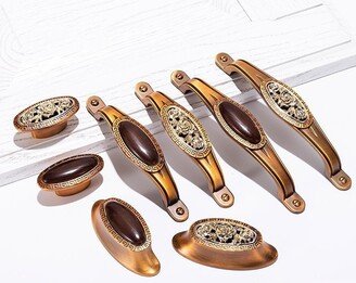 2.5 Coffee Bronze Knob Kitchen Cabinet Pulls Drawer Handles Dresser Knobs Zinc Alloy Ceramic Door Handle Furniture Hardware