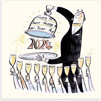 Woodmansterne Waiter Happy New Year Card