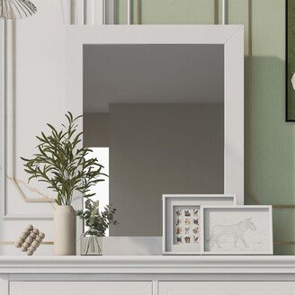 BESTCOSTY Traditional Concise Style White Dresser Mirror