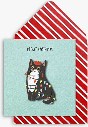 Tache Crafts Cat in Lights Christmas Card