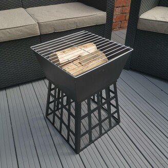 Samuel Alexander Redwood 33cm x 33cm Outdoor Garden Square Fire Pit / Heater / BBQ