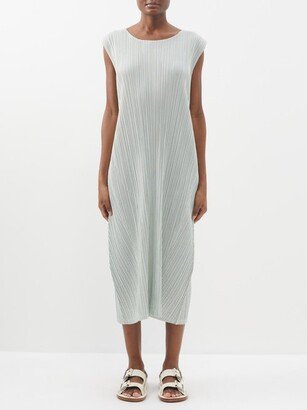 Technical-pleated Midi Dress