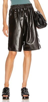 Leather Bermuda Short in Brown