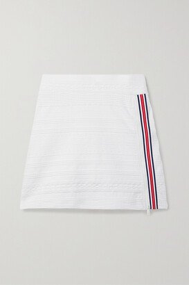 Grosgrain-trimmed Jacquard Mini Skirt - White