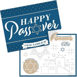 Big Dot of Happiness Happy Passover - Paper Pesach Party Coloring Sheets - Activity Placemats - Set of 16