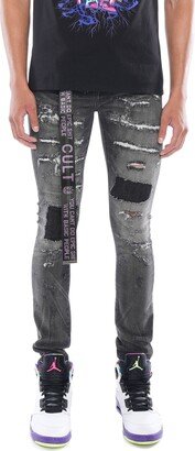 Punk Rip & Repair Superskinny Belted Jeans