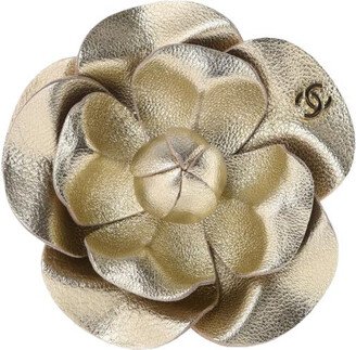 Camélia leather pin & brooche-AH