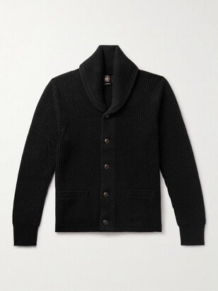 Shawl-Collar Ribbed Recycled-Cashmere Cardigan