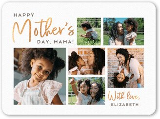 Mother's Day Cards: Radiant Collage Mother's Day Card, White, 6X8, Matte, Signature Smooth Cardstock, Rounded