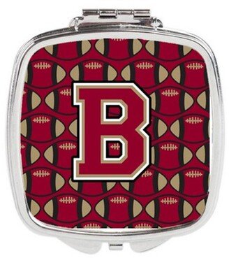 CJ1078-BSCM Letter B Football Garnet & Gold Compact Mirror