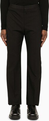 Black wool tailored trousers