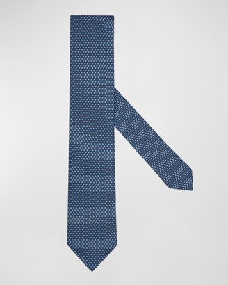 Men's Micro-Print Silk Tie-AE