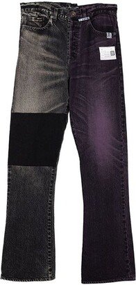 Faded Effect Straight-Leg Jeans