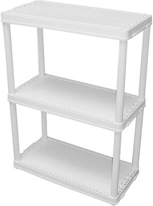 3 Shelf Fixed Height Solid Light Duty Resin Storage Unit, White - 24 x 12 x 33 inches
