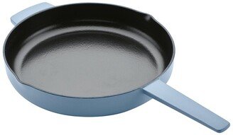 Enameled Cast Iron Induction Skillet With Helper Handle And Pour Spouts-AA