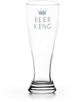 Pilsner Glasses: Crown King Pilsner Glass, Glass, Pilsner Glass Single Side, White