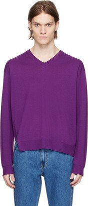 Purple V-Neck Sweater-AA