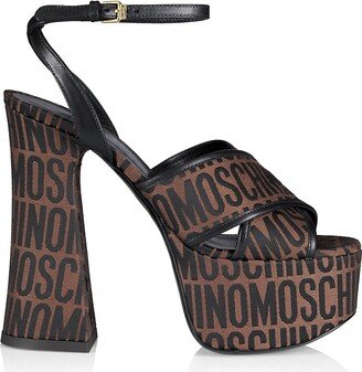 150MM Logo Jacquard Platform Sandals