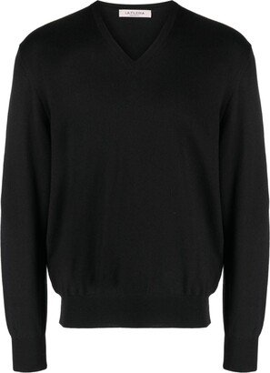 V-neck virgin wool jumper-AC