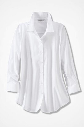 Women's No-Iron 3/4-Sleeve Shirt - White - 6P - Petite Size