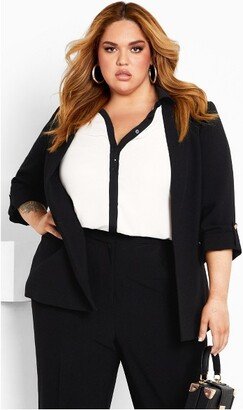 | Women's Plus Size Top Eleanor - Ivory/Blk - 12 Plus