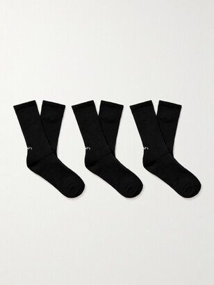 Three-Pack Logo-Intarsia Cotton Socks