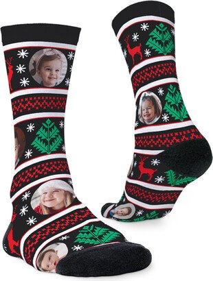 Socks: Holiday Sweater Socks Custom Socks, Black