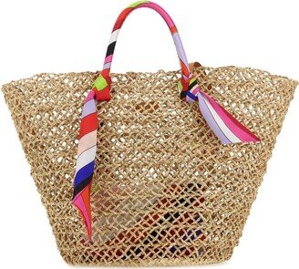 Straw Large Bonbon Shopping Bag