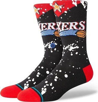 Overspray Philadelphia 76ers (Black) Crew Cut Socks Shoes