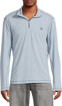 Polaris Classic Fit Exposed Seam Half Zip Up Pullover