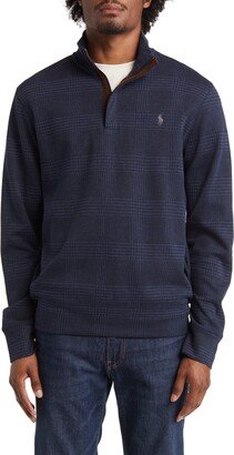 Plaid Double Knit Quarter Zip Pullover