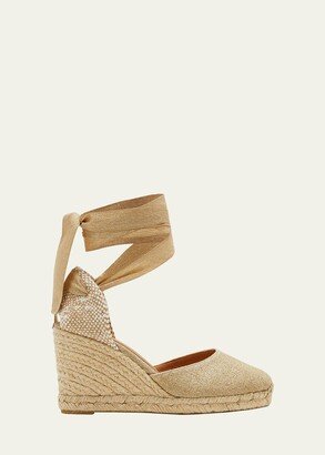 Carina Linen Wedge Espadrille Sandals