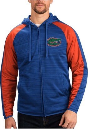 Men's G-iii Sports by Carl Banks Royal Florida Gators Neutral Zone Raglan Full-Zip Track Jacket Hoodie