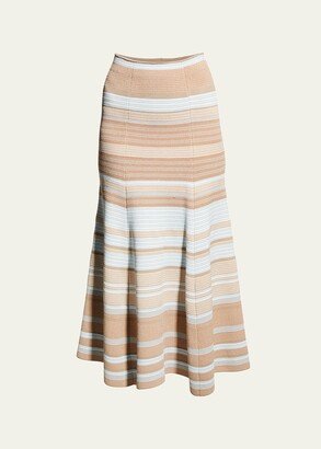 Stripe Knit Midi Skirt