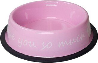 American Pet Supplies I LOVE YOU SO MUCH Pink Dog Bowl (24 oz)