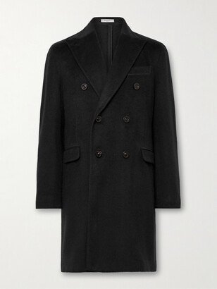 Double-Breasted Brushed-Cashmere Overcoat