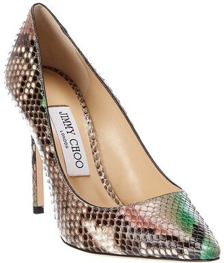 Romy 100 Snake-Embossed Leather Pump-AA