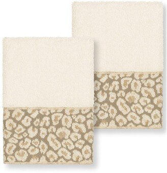 Spots Embellished Washcloth - Set of 2 - Cream