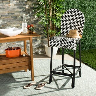 Tilden Indoor-Outdoor Black/ White 29.5-inch Barstool