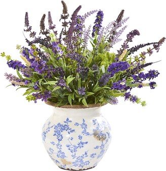 Lavender Artificial Arrangement In Floral Vase