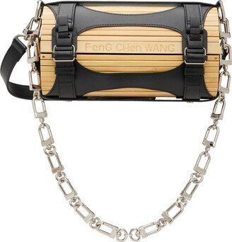 Beige & Black Large Bamboo Bag