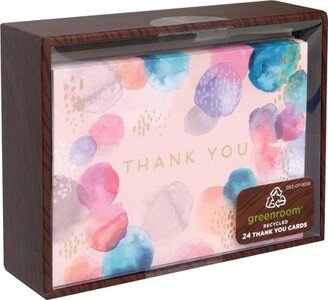 greenroom 24ct Thank You Cards with Envelopes Watercolor Dots