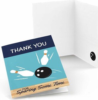 Big Dot Of Happiness Strike Up the Fun - Bowling - Birthday or Baby Shower Thank You Cards (8 Count)