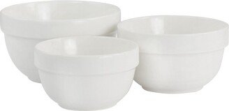 Everyday Small 3 Piece Ceramic Bowl Set in White