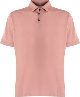 Peach Cotton Polo Shirt