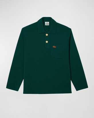 x le FLEUR Men's Wool Polo Sweater