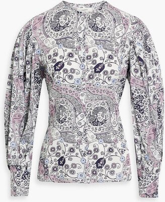 Unatil floral-print cotton-voile blouse