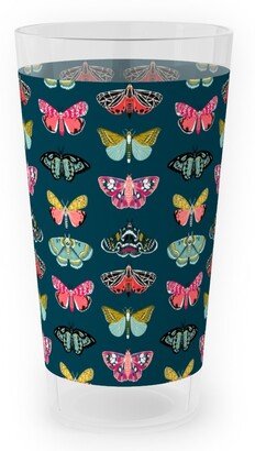 Outdoor Pint Glasses: Moths - Dark Outdoor Pint Glass, Multicolor