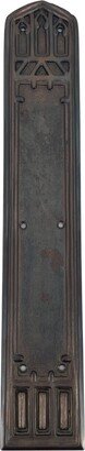 Greek Revival Push Plate With Arched Top & Bronze Finish 18″